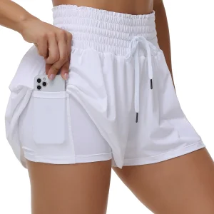 Women's 2-in-1 High Waist Running/Golf/Tennis Shorts with Phone Pocket