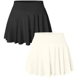 Solid Color High-Waist Tennis/Running  Skort